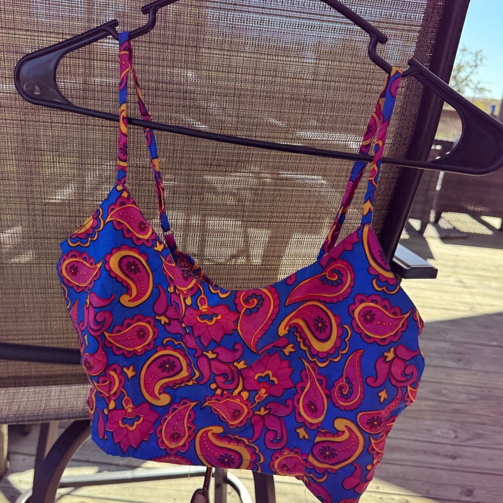 Paisley Print Camisole in Blue and Pink